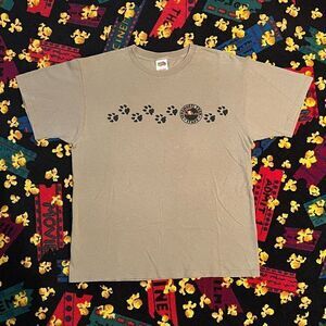 •VTG• Serengeti Trek Staff Front & Back Tan Graphic Tee Shirt / Size L